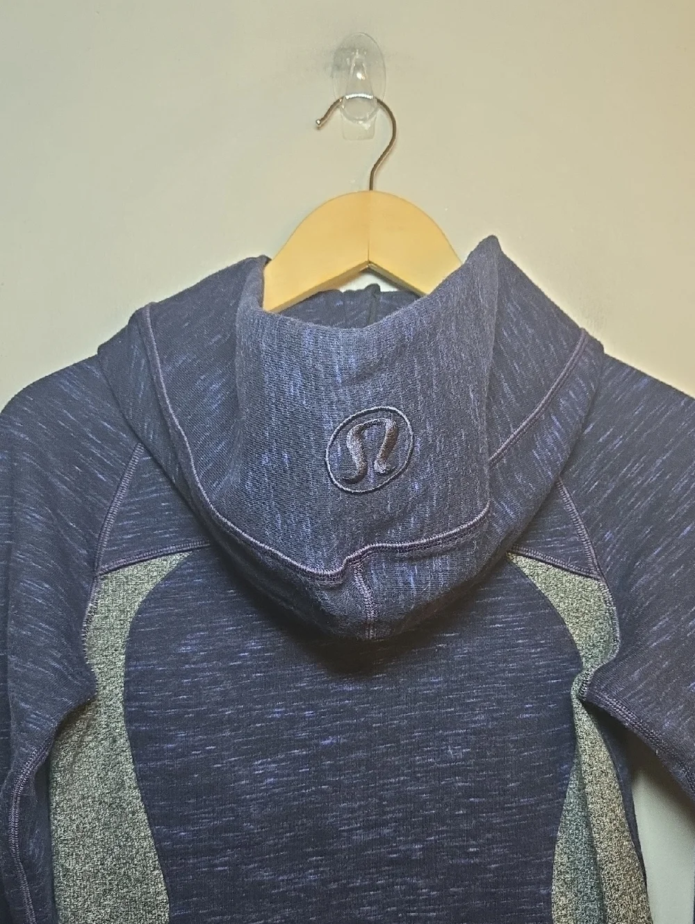 Lululemon Scuba Hoodie Womens Blue Heathered Full Zip Activewear Jacket